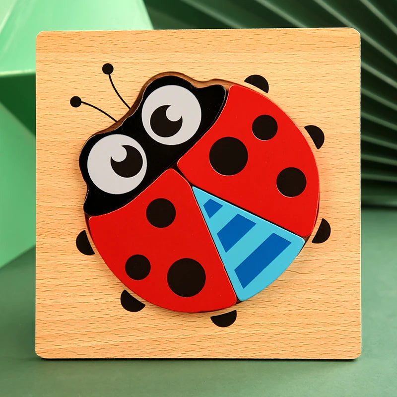 3D Houten Puzzel | Dieren & Verkeer Jigsaw voor Vroeg Leren