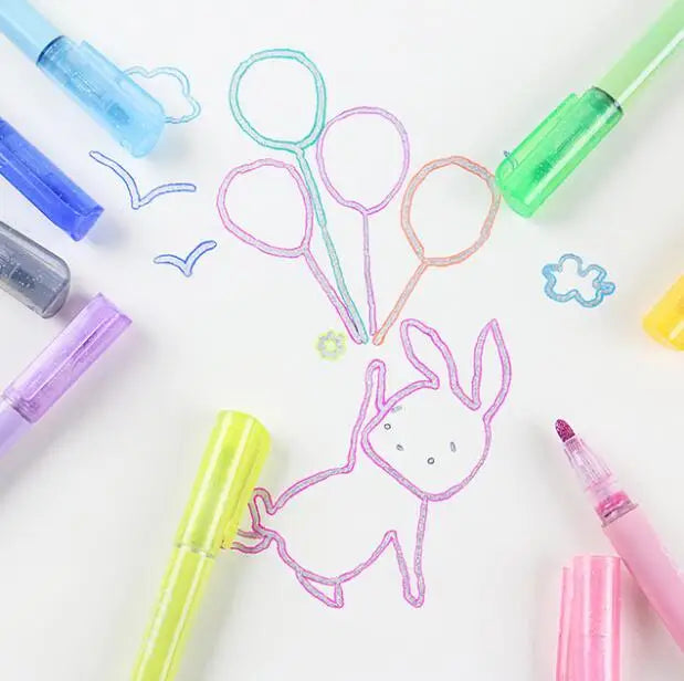 Dubbele Lijn Markers - 8 Kleuren | Creatief Tekenplezier