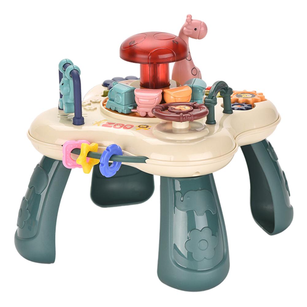 Play Time Activiteitentafel | Leuke treinen, paddenstoelen, dieren, kleurrijke tandwielen, handrol – Vroeg educatief speelgoed voor jongens en meisjes vanaf 3 jaar