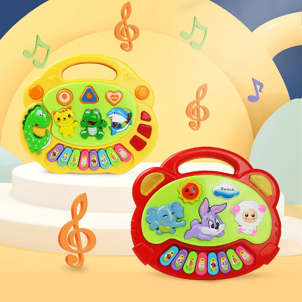 Kinder Piano Toetsenbord Set met Dierengeluiden en Knipperend Licht Baby Muziekinstrument Muzikaal Speelgoed Educatief Speelgoed Cadeaus voor Kinderen