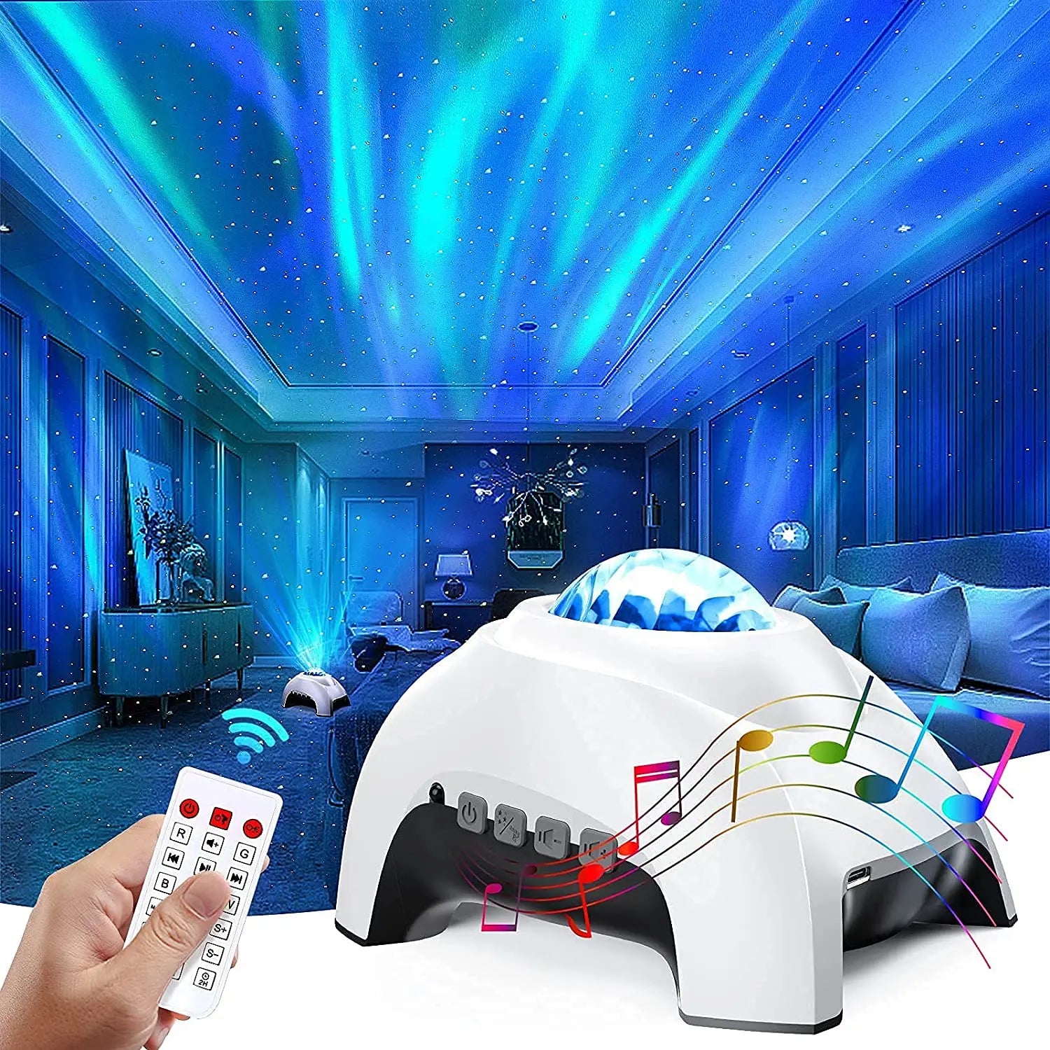 Aurora Nachtlamp met Bluetooth | Noorderlicht & sterrenprojector