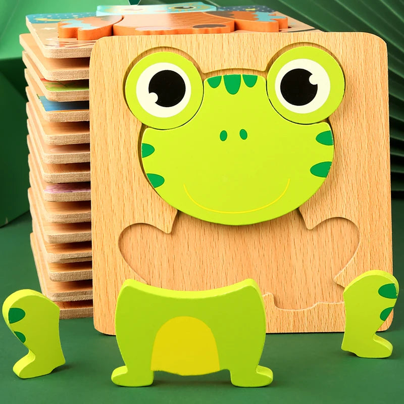3D Houten Puzzel | Dieren & Verkeer Jigsaw voor Vroeg Leren