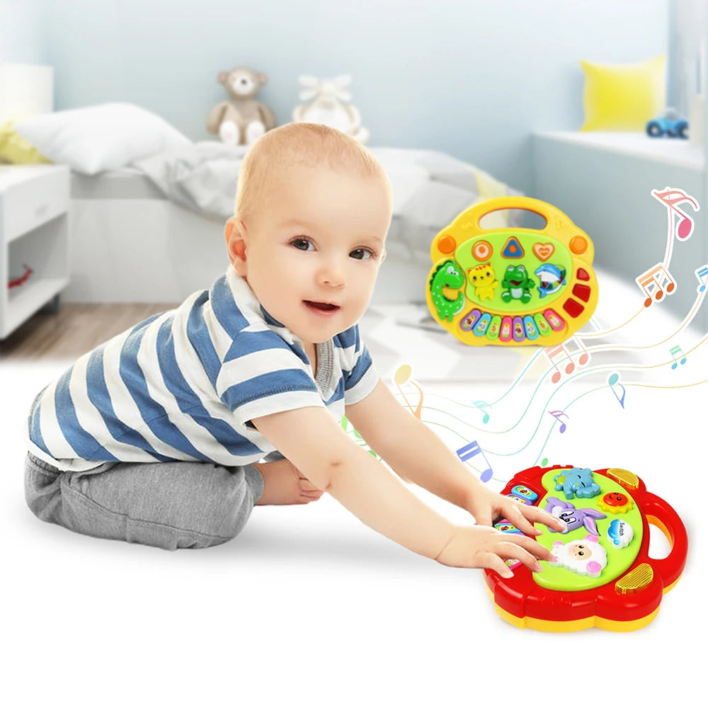 Kinder Piano Toetsenbord Set met Dierengeluiden en Knipperend Licht Baby Muziekinstrument Muzikaal Speelgoed Educatief Speelgoed Cadeaus voor Kinderen