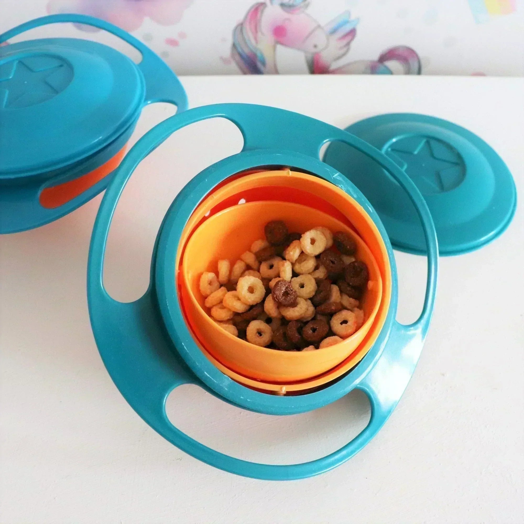 Spill-Proof Snack Bowl | 360° Draaibare Antilek Snackkom voor Kinderen