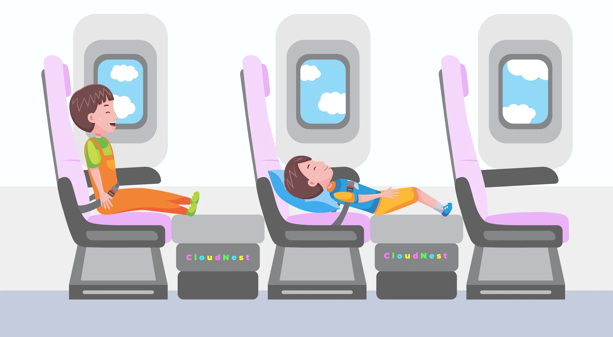 CloudNest Reiskussen voor Kinderen – Opblaasbare neksupport voor vliegtuig en auto