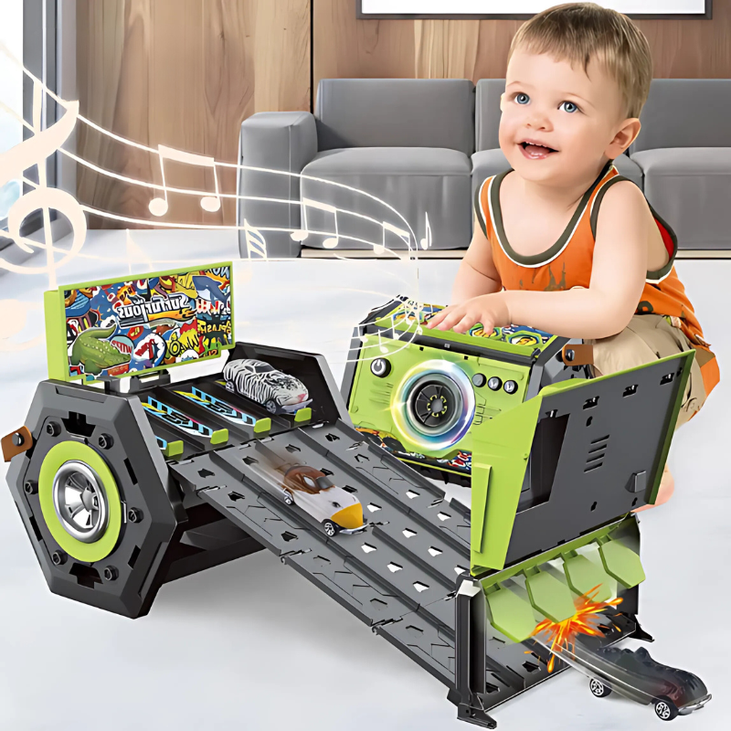 Draagbare racebaan met licht en muziek