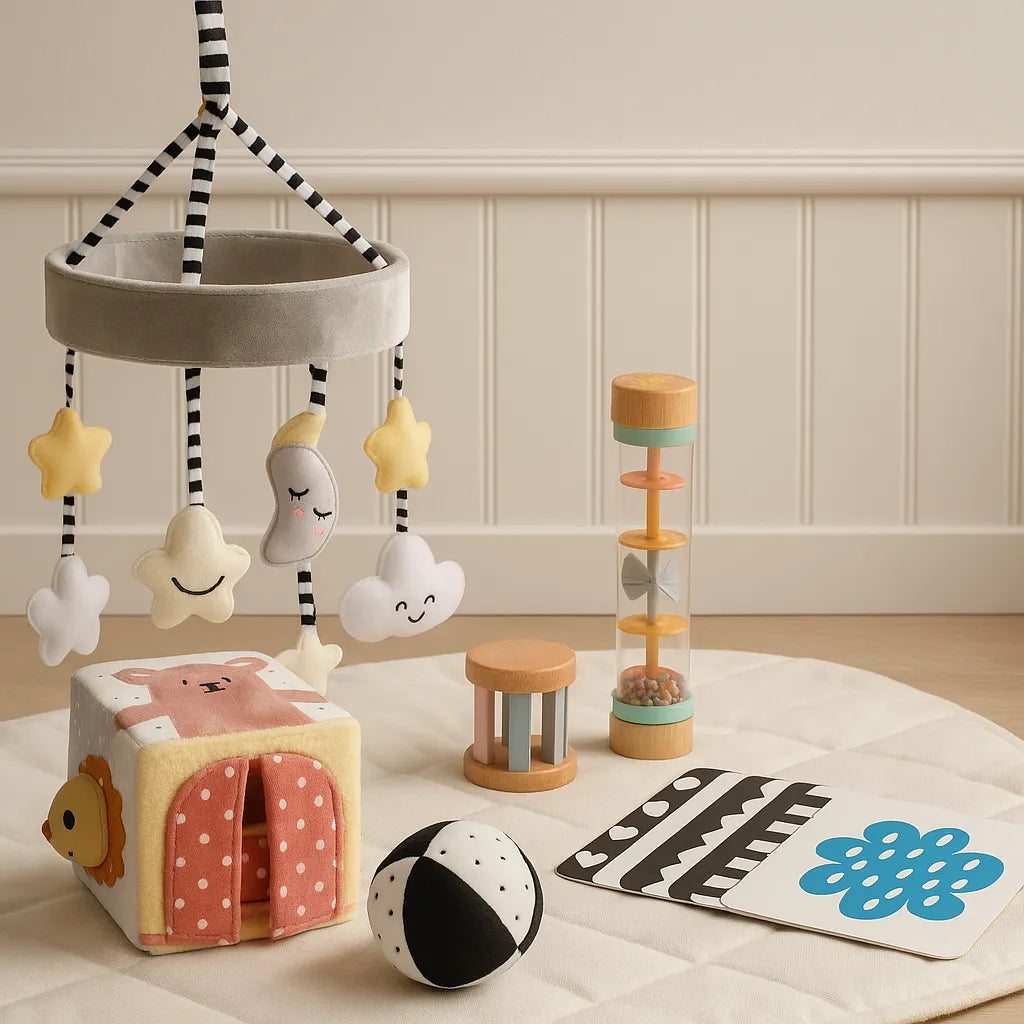 Complete Montessori Speelgoedset voor Pasgeboren Baby's - Educatief Kraamcadeau voor Jongens en Meisjes vanaf 0 Jaar - Babyspeelgoed voor Zintuiglijke Ontwikkeling