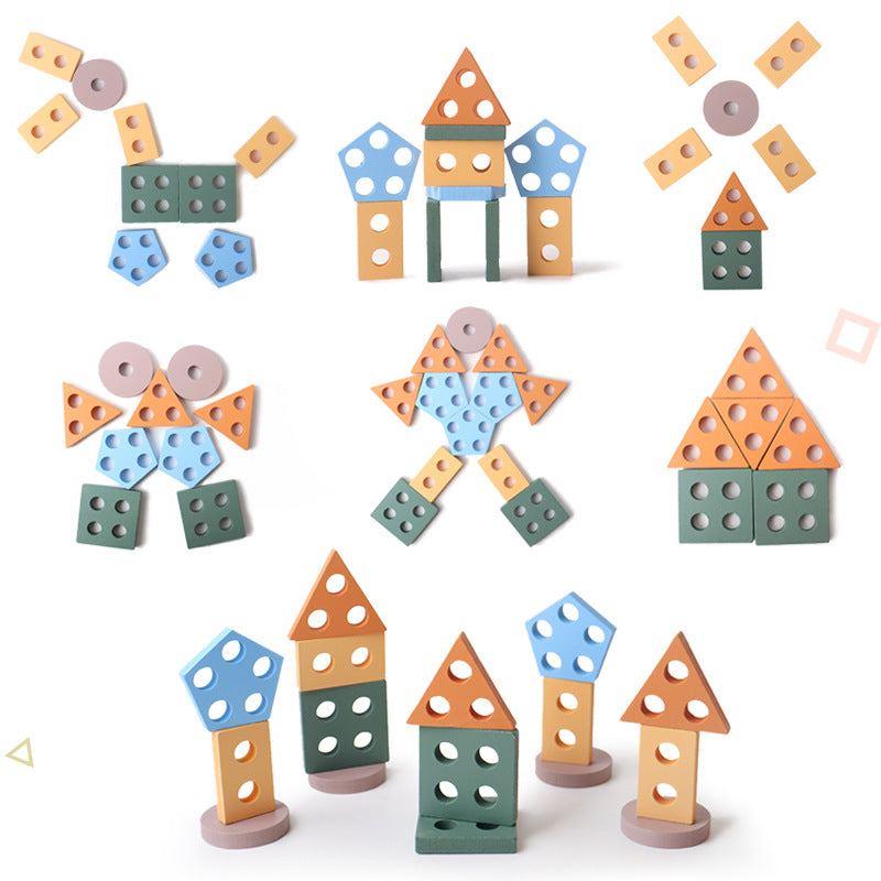 Montessori Houten Geometrische Stapelaar