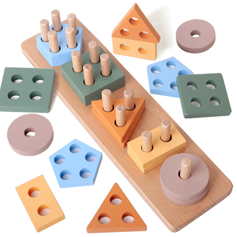 Montessori Houten Geometrische Stapelaar