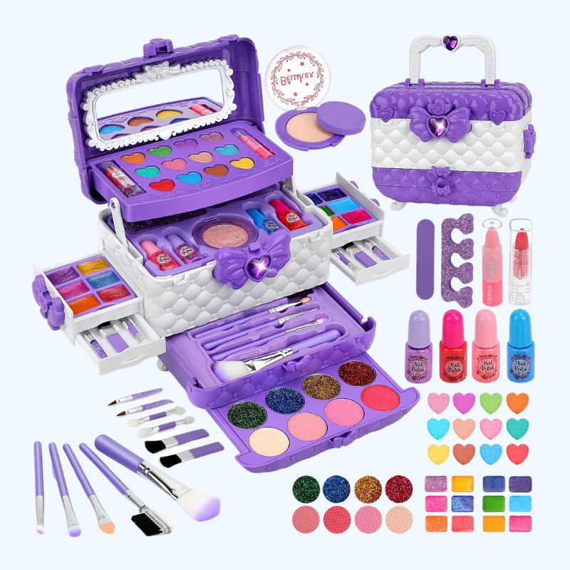 54-Delige Make-up Set voor Meisjes - Afwasbare Make-up en Realistisch Speelgoed - Verjaardags-, Kerst- & Halloweencadeau