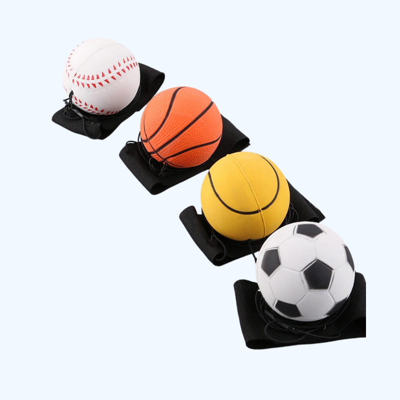Pols retour handbal sponsrubber rebound bal met touw | Polsoefening handversterking stressverlichting speelgoed voor kinderen 1-4+ jaar