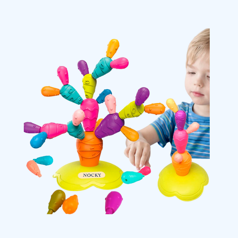Balancerende Cactus - Regenboog Stapeleducatief Speelgoed