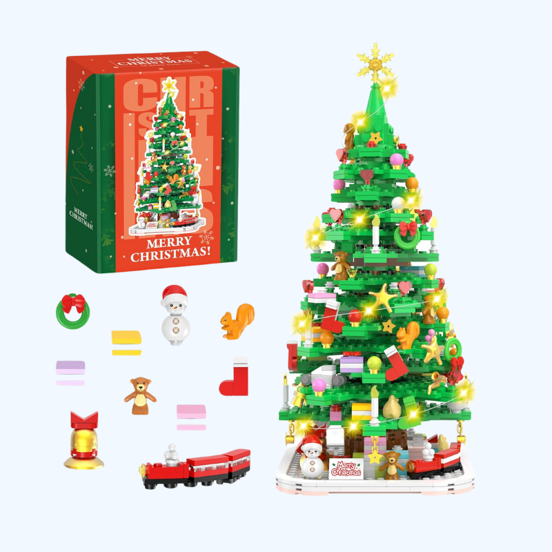 1102 Stuks Mini Bouwblokken | Kerstboom Bouwset voor Kinderen en Volwassenen