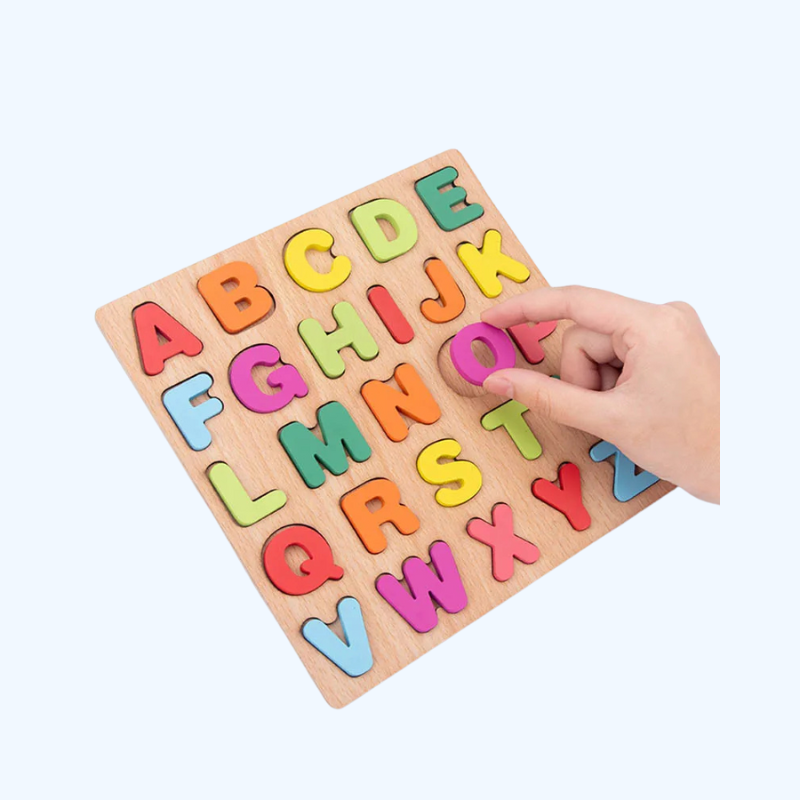 Baby Houten Puzzels Montessori Speelgoed | 1-2 Jaar, Peuterspeelgoed Handgreep Bord, Alfabet- en Nummercognitie, Educatief Speelgoed