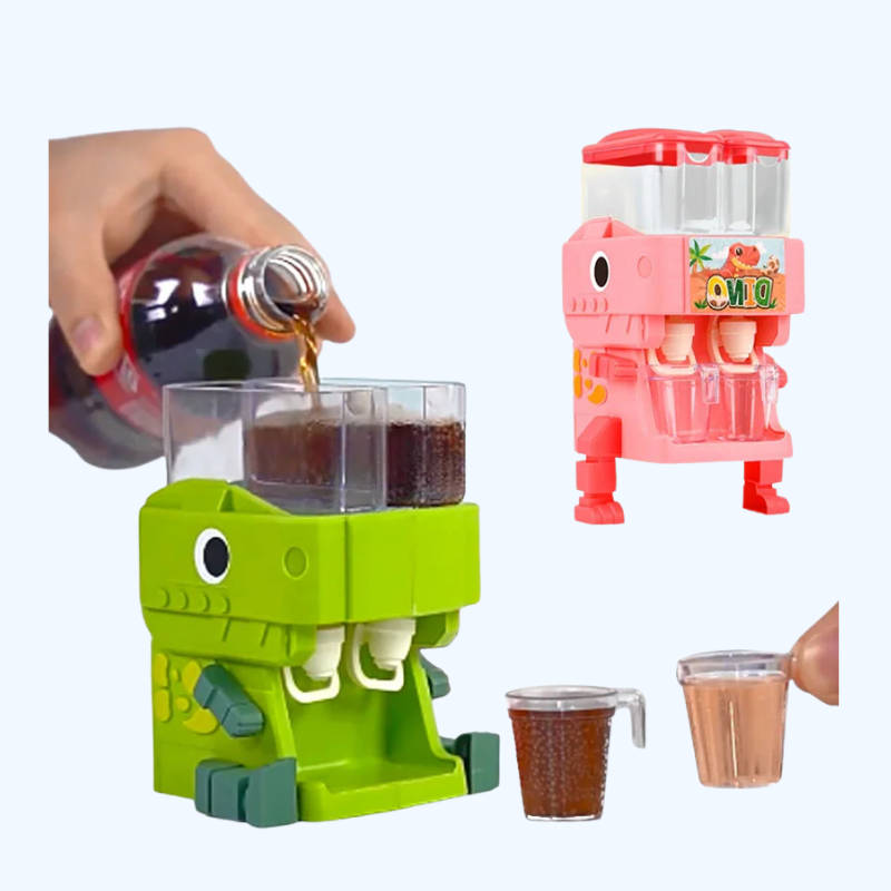 Dinosaurus Dubbel Waterdispenser Speelgoed | Leuke Roze/Blauwe Drinkfontein Simulatie