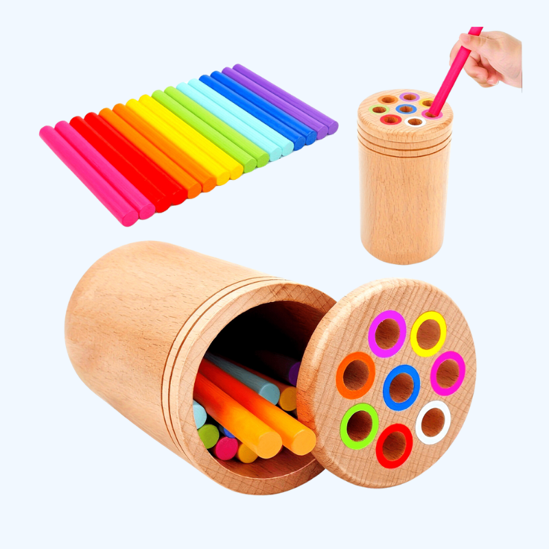 1 Stuk Houten Kleurensorteer Sticks | Educatief Speelgoed voor Peuters (3-6 Jaar)