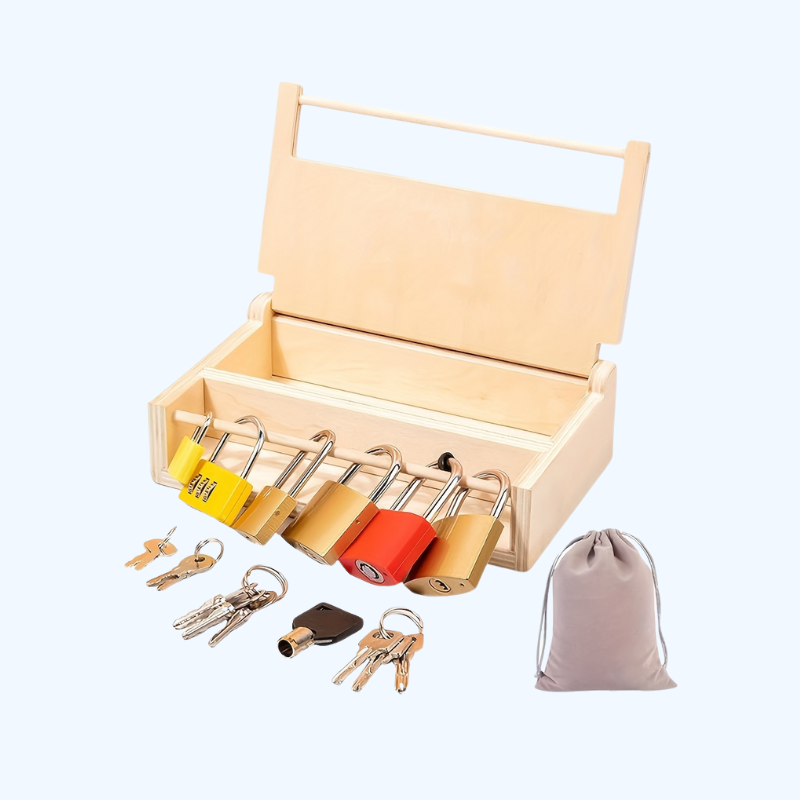 Houten Slot- en Sleutelspeelgoed | Educatief voor Kinderen (3+ Jaar)