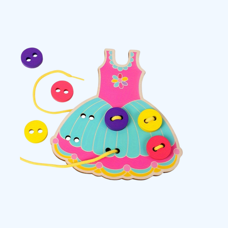 Houten Rijgrok Speelgoed | Motorische Ontwikkelingsspeelgoed voor Kinderen