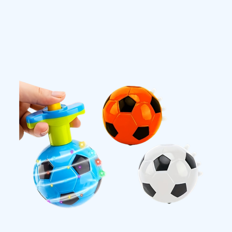 LED Verlichte Muzikale Gyroscoop in Voetbalstijl | Knipperende Toupie Lichtgevende Muzikale Toupie Speelgoed voor Kinderen