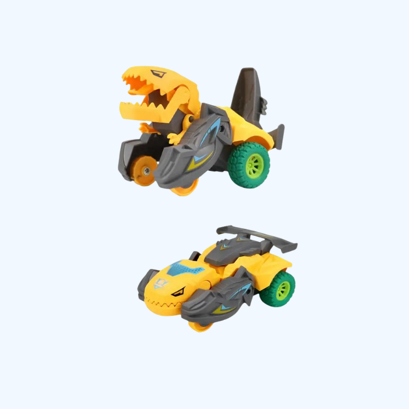 Automatische Dinosaur speelgoedauto 2-in-1 - LED Dino transformatie met muziek en licht voor kinderen vanaf 3 jaar, verjaardagscadeau
