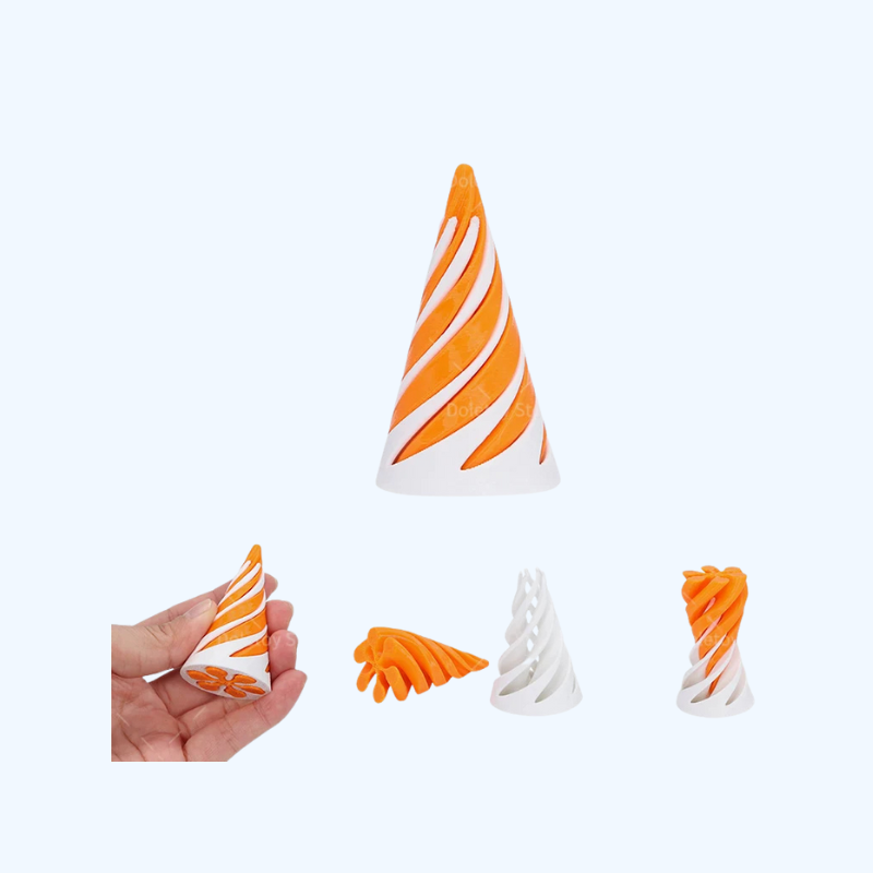 3D Geprinte Spiraalkegel Speelgoed | Onmogelijke Pyramide, Kerstboom Sculptuur, Mini Vortex Illusie Fidget Toy
