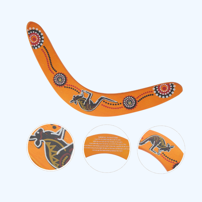 Kangaroemodel Houten Boemerang - Interactief Vliegend Speelgoed voor Ouders en Kinderen