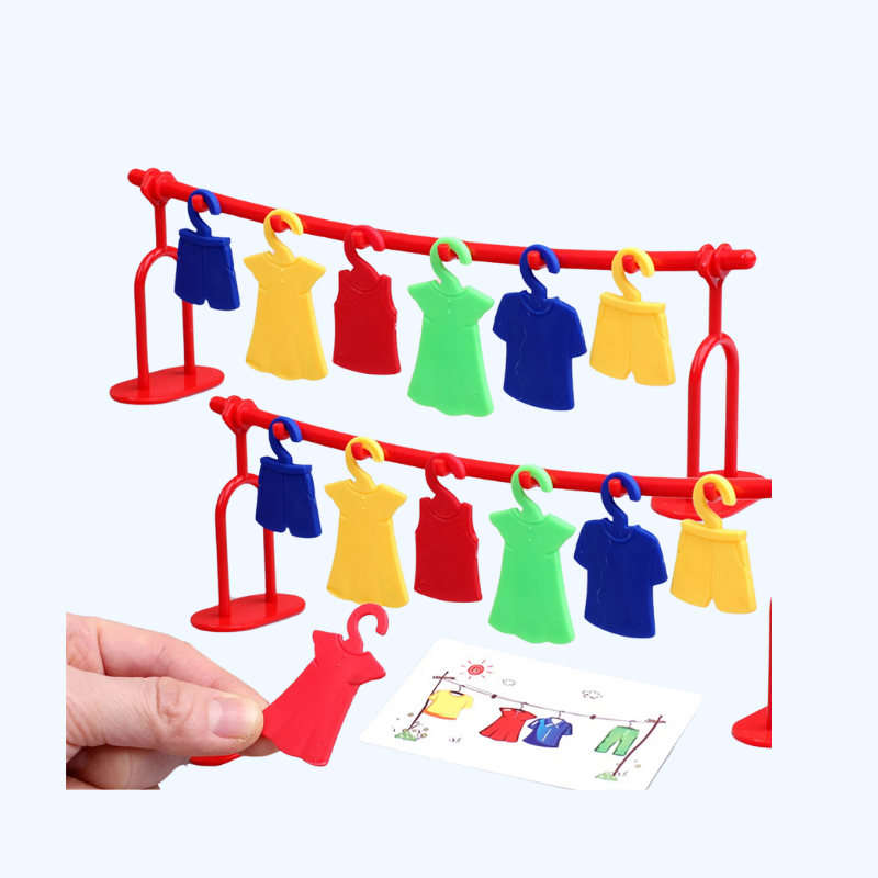 Montessori Kleding Droogrek Spel | Educatief Interactief Bordspel voor 3+ Jaar, 2-4 Spelers