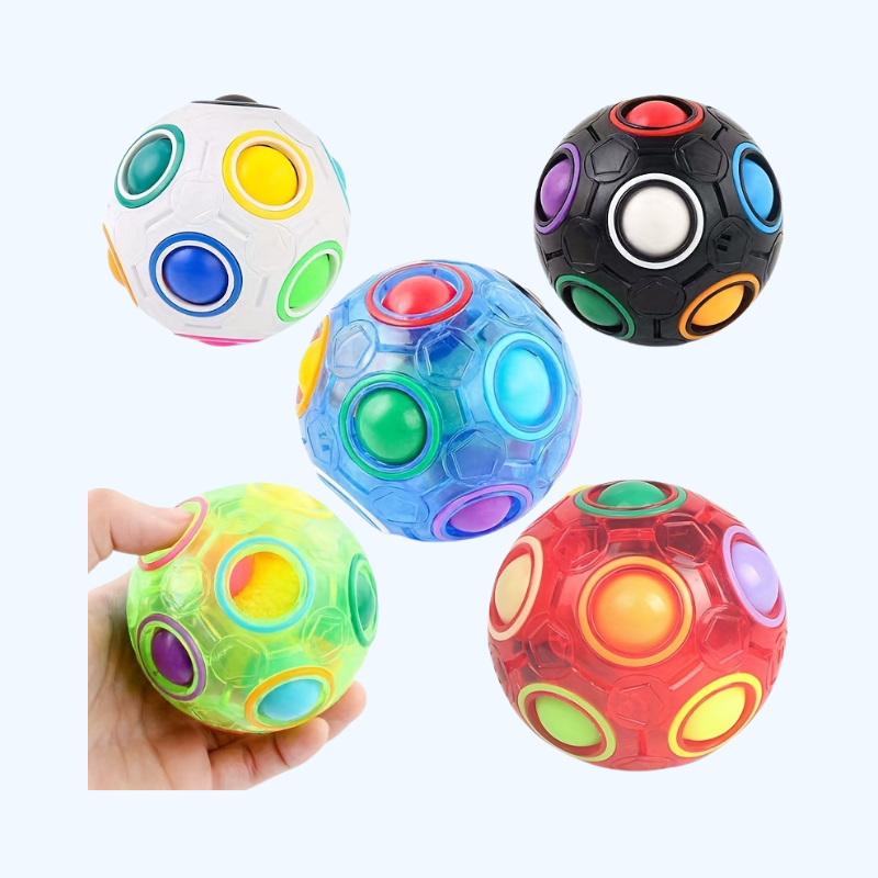 Regenboogbal Bouwstenen in Snoepkleuren | 12-Gaten Druk Speelgoed, Leuk Cadeau voor Kerst & Halloween