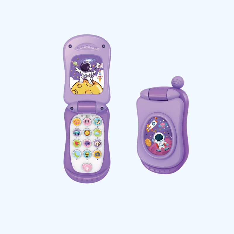 Muzikale Cartoon Flip Telefoon | Interactief Speelgoed voor Jongens & Meisjes, Perfect Cadeau