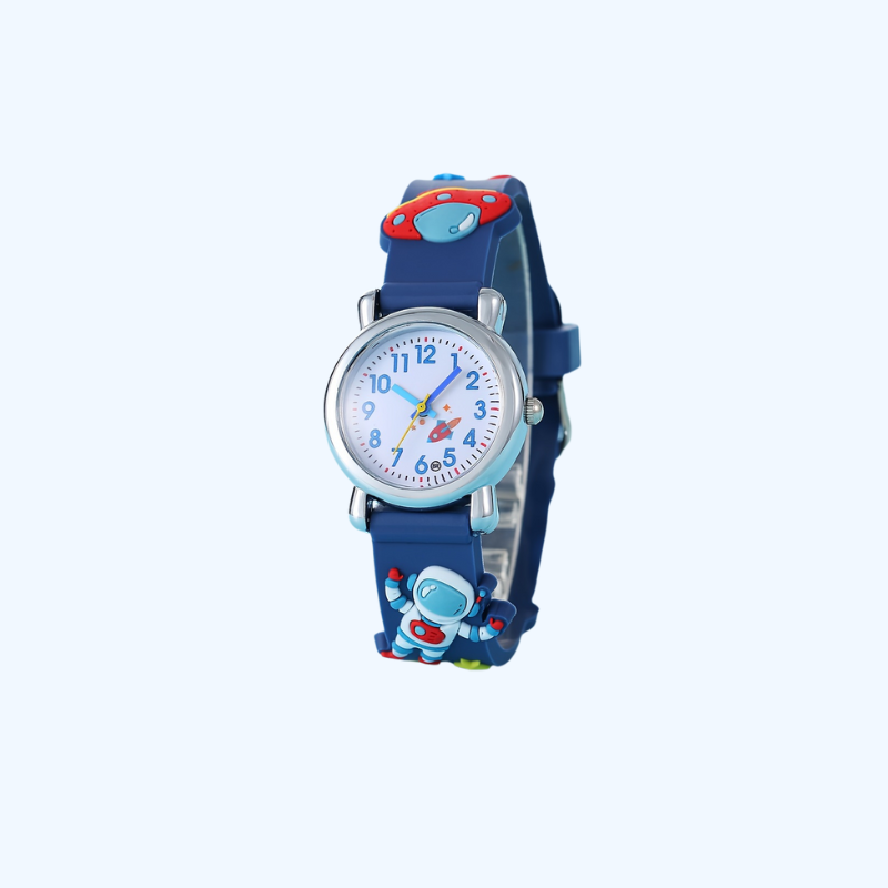Astronaut & UFO Kinderhorloge | Stoer Quartz Horloge met Zachte Siliconen Band | Peuterspeelgoed
