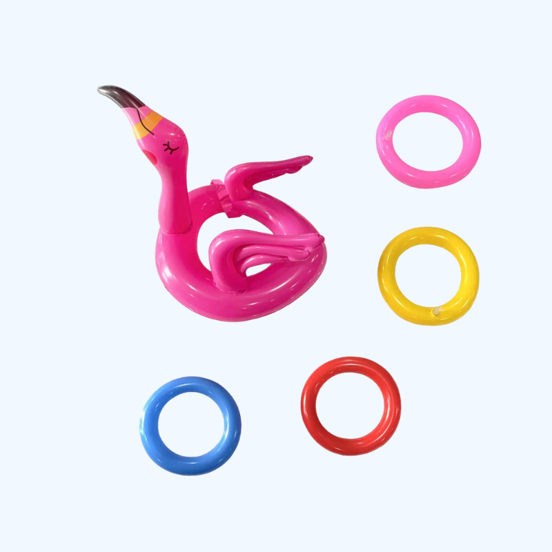 Opblaasbare Flamingo Hoepel Set | Zwembadspel voor Eindeloos Waterplezier