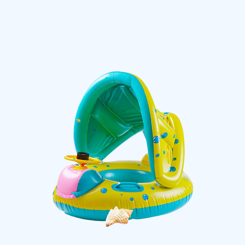Opblaasbare Baby Zwemring met Zitje & Zonnescherm | Veilig Zwemplezier