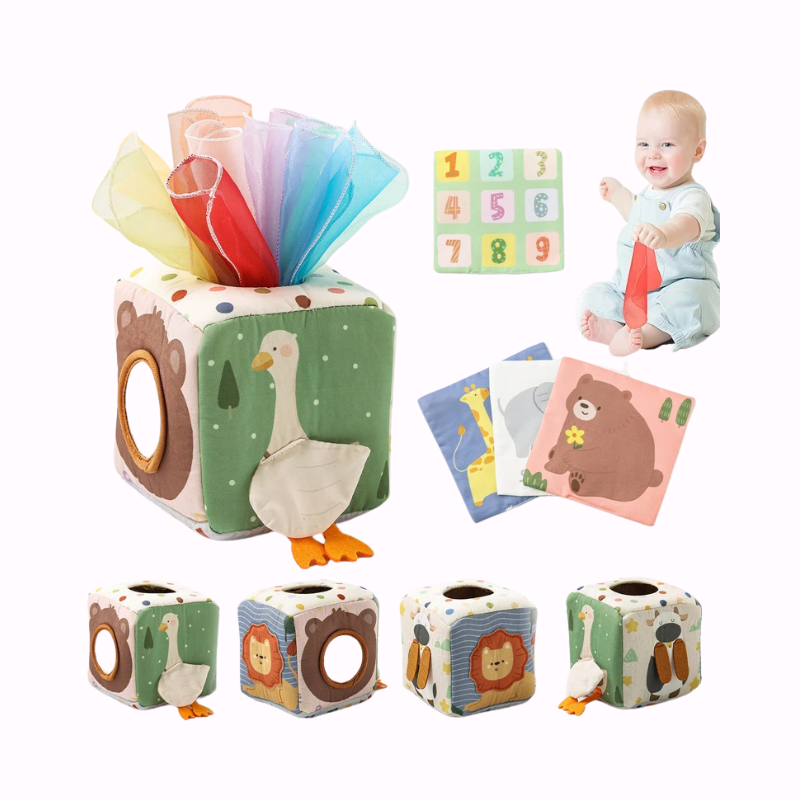 Baby Montessori Magische Tissue Box | Educatief Sensorisch Speelgoed | Busy Board voor Vingeroefening