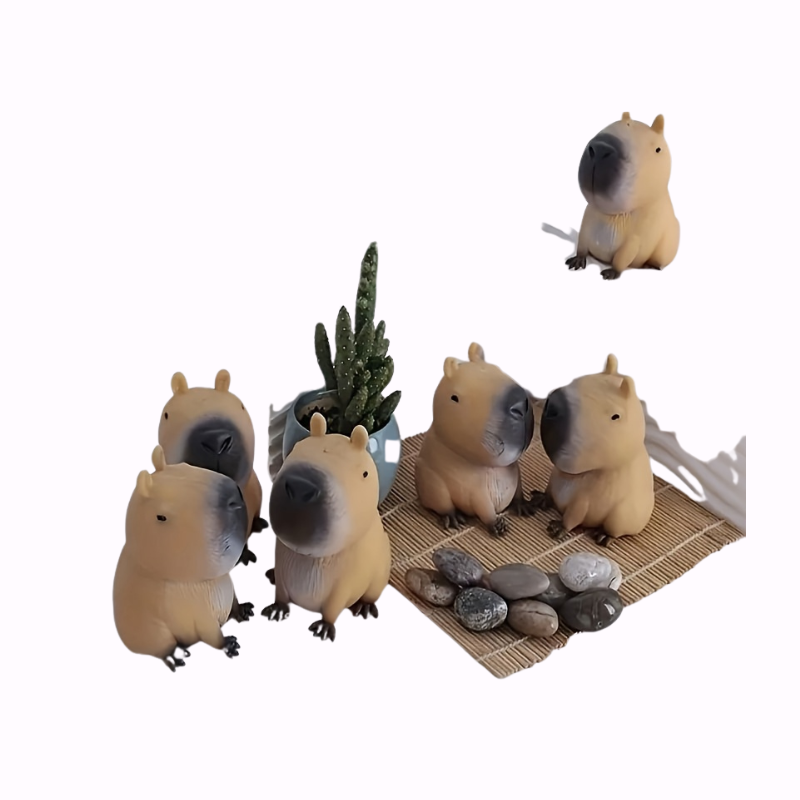 1x Capybara Rubber Speelgoed | Squeeze Bounce Toy | Duurzaam & Uniek | Feestje & Cadeautip voor Halloween/Kerst