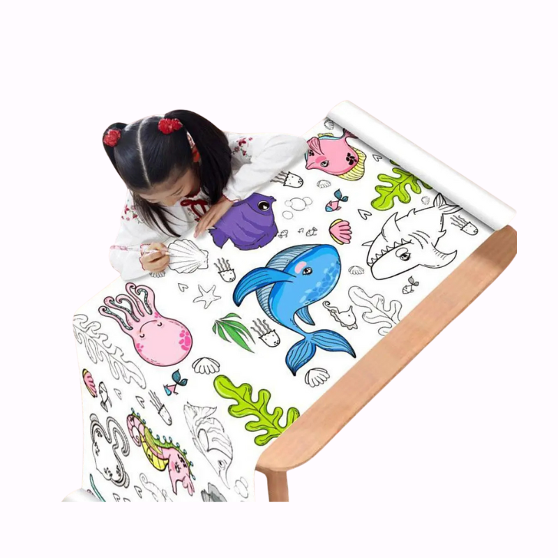 Kleurplezier zonder grenzen – Met de Children's Drawing Roll Sticky Color Filling Paper