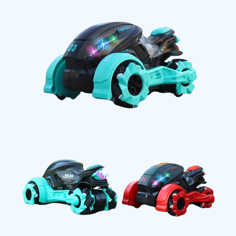 Stuntmotor - Kinderspeelgoed met Spray, Hoge Snelheid Drift, Rotatie, Zijwaartse Beweging - USB Oplaadbare All-Terrain RC Auto