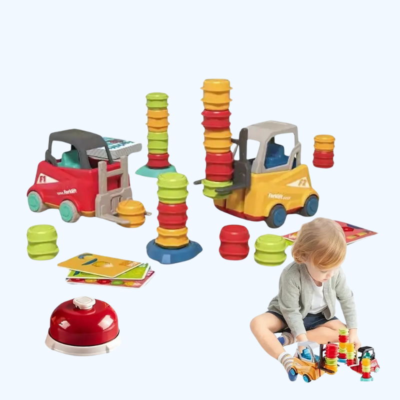 Mini Heftruck Speelset | Educatief Stapel- en Sorteerspel voor Kinderen (3+)