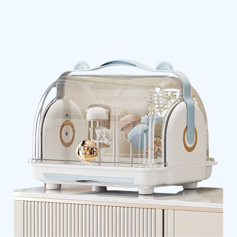 Multifunctionele Flesdrogenrek met Deksel | Stofbestendige Opbergdoos | Afvoerrek voor Servies | Organizer voor Voedingssupplementen