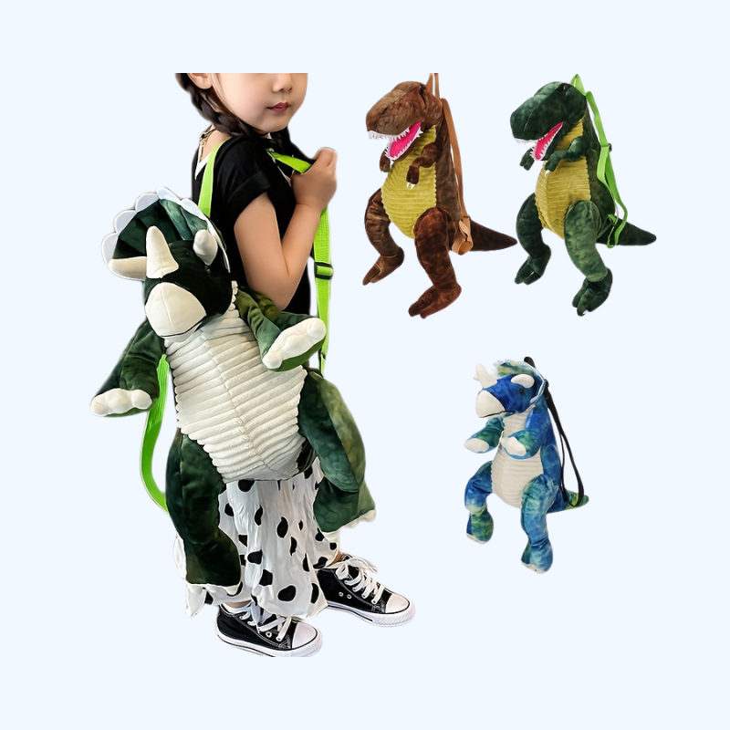 Dinosaurus Rugzak | Lichtgewicht, verstelbaar, met T-Rex en Triceratops