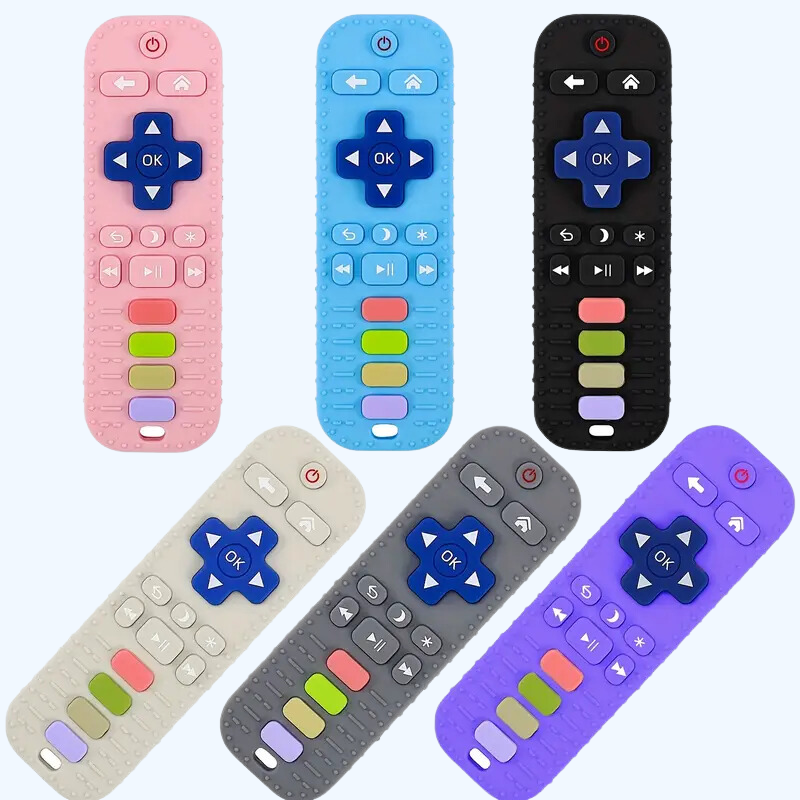 Siliconen Afstandsbediening Vorm Bijtspeeltje | Baby Bijtring voor Baby’s 6-12 Maanden BPA Vrij