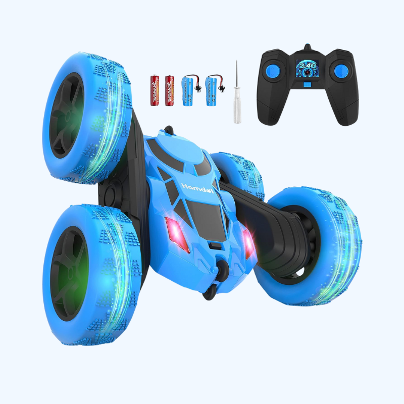RC Stuntauto Kinderen 360° Rotatie – 4WD Dubbelzijdige Afstandsbediening Racewagen met LED Verlichting – Oplaadbaar Speelgoed Jongens Meisjes 6-12 Jaar