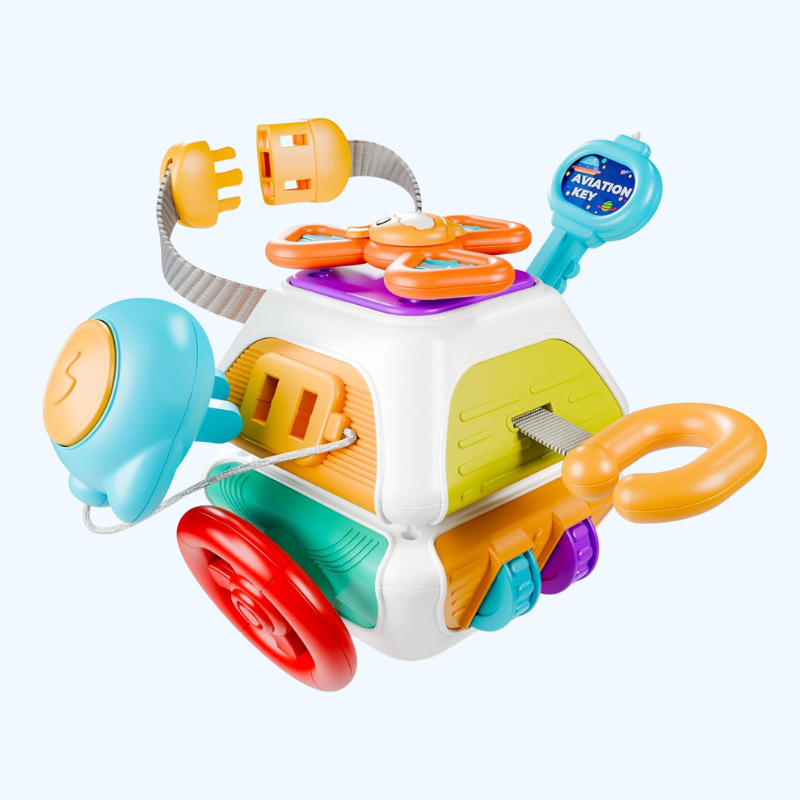10-in-1 Baby Activiteitenkubus | Montessori Reisspeelgoed voor Peuters 6-36 Maanden | Educatief Cadeau