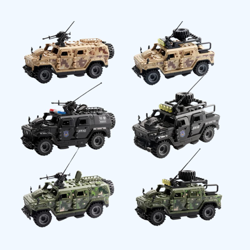 Tweede Wereldoorlog WW2 Leger Militaire Soldaten Politie SWAT Gepantserd Voertuig Model Bouwstenen Bricks Kinderspeelgoed Cadeau