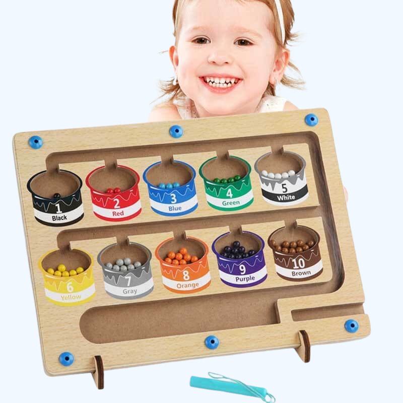 MagneticMaze™ – Magnetisch Kleur- en Cijferdoolhof | Montessori Speelgoed (1–6 jaar)