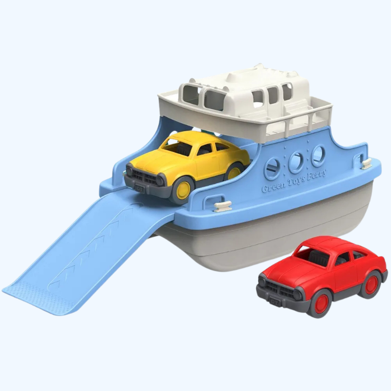 Milieuvriendelijke Veerboot Bad Speelgoed | Inclusief 2 Mini Auto’s, Veilig & Duurzaam, 100% Gerecycled Plastic, BPA-vrij