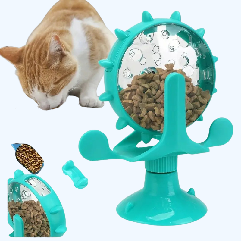 IQ Verhogende Katten Voederpuzzel | Mentale Stimulatie & Langzaam Voederen met Geluid van een Bel voor Interactief Huisdierenspeelgoed