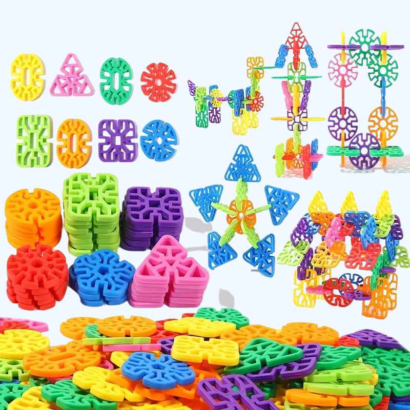 98-delige Verdikte Sneeuwvlok Bouwstenen | DIY Assemblage Puzzel Educatief Speelgoed voor Jongens & Meisjes