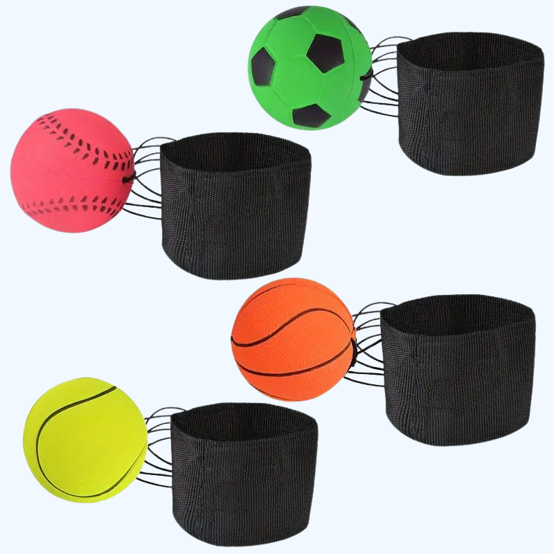 4-delige Grappige Rubber Pols Terugkaatsbal | 63mm Hoge Elastische Gooi-Bal met Touw voor Jongens en Meisjes