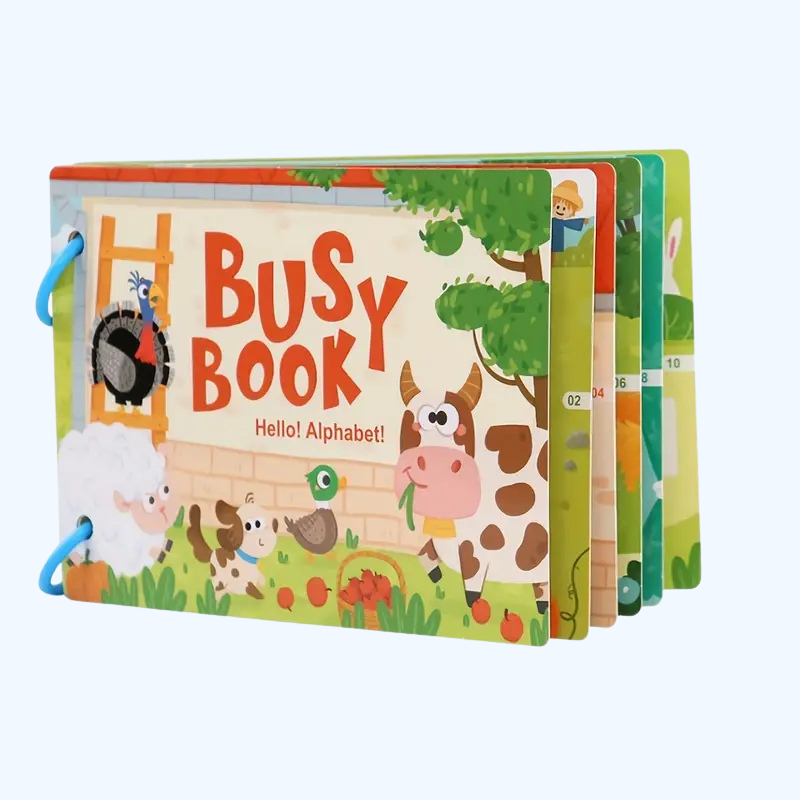Dieren Leerboek Busy Book | Educatieve Verlichting met Meerdere Thema's, Plak & Scheur Sticker Activiteitenboek voor Kinderen en Peuters
