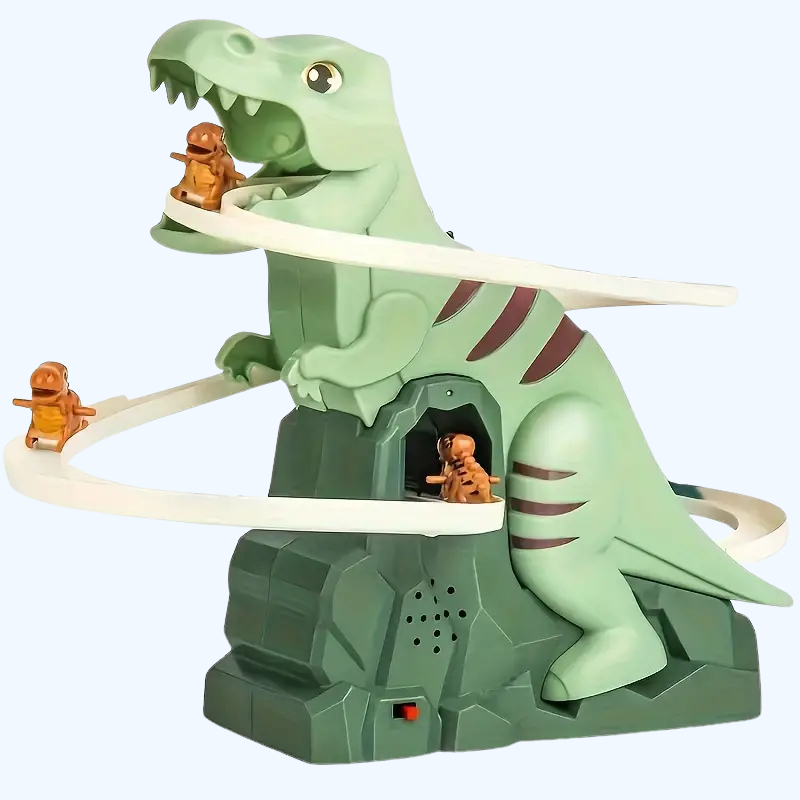 3 Dinosaurussen Auto’s Glijdende Speelgoedbaan | T-rex met Mini Dino Hellingbaan voor Peuter Cadeau-ideeën